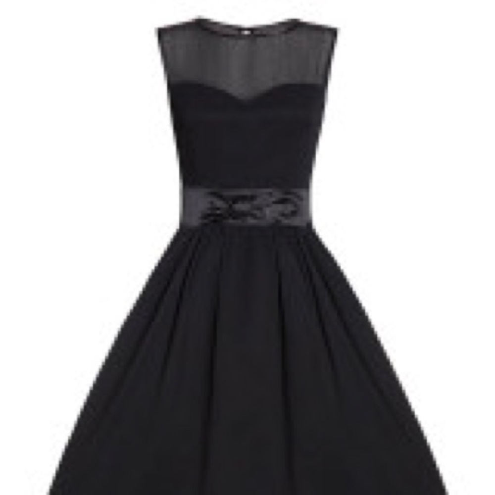 Lindy bop black chiffon party dress